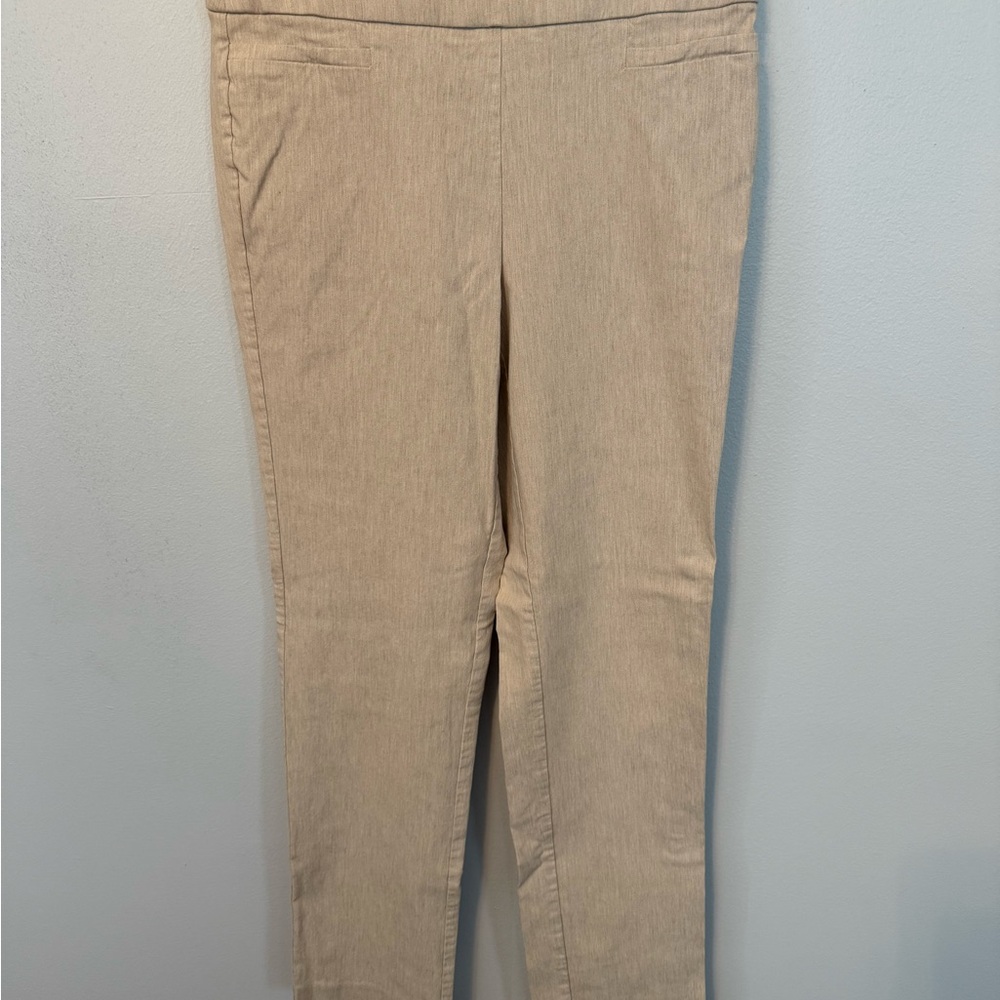 Liz Claiborne Classic Stretch Knit Pants in Light Beige, Size 10